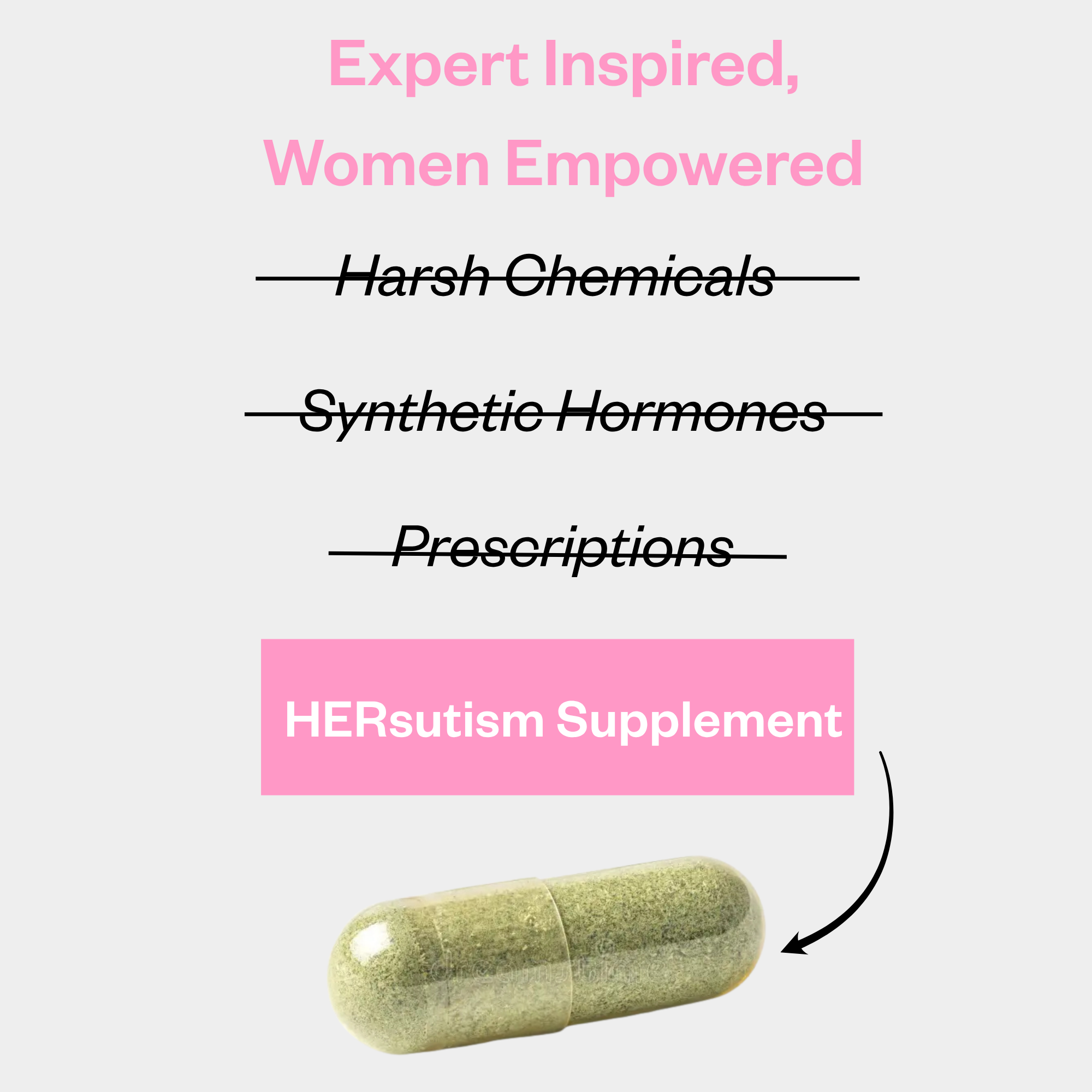 HERsutism – Hirsutism & PCOS Supplement for Female Facial Hair Reduction